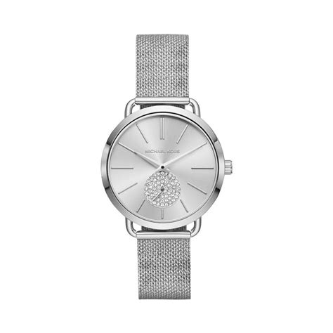 michael kors womens portia mesh bracelet watch silver|Michael Kors Portia Mesh Bracelet Watch, 37mm .